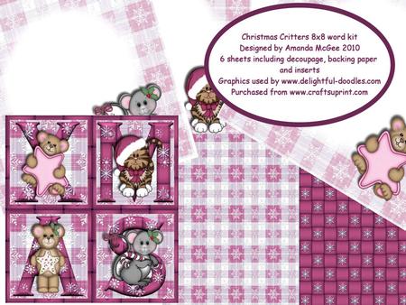 Christmas Critters 8x8 Word Card Kit - 6 Pages