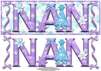 Oh Pretty Christmas Nan Large Dl Card Front with Decoup