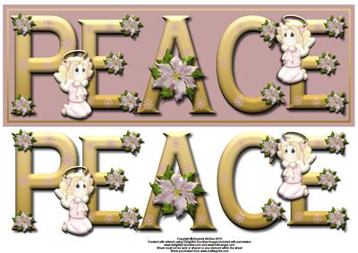 Cute Angel Peace Large Dl Card Front with Decoupage