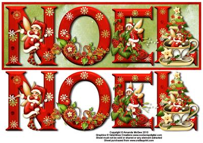 A Magical Christmas Noel Large Dl Card Front with Decoupage