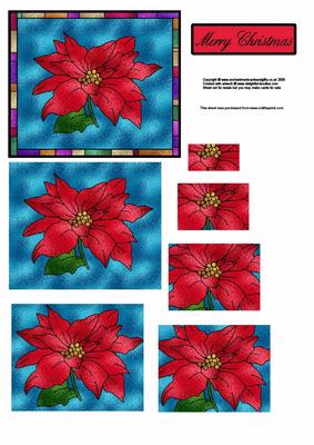 Stained Glass Poinsetias Pyramage