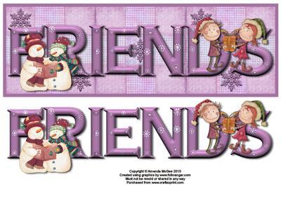 Warm Fuzzies Friends Large Dl Card Front with Decouapge
