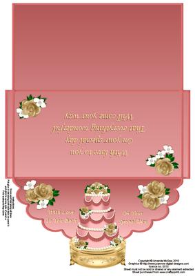Wedding Cake Over the Edge Money Wallet