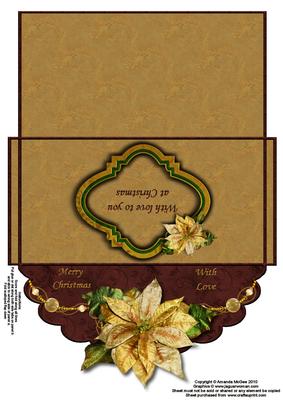 Golden Poinsettia Over the Edge Money Wallet