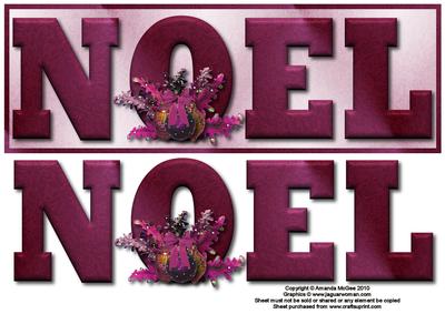 Plum Pudding Noel Large Dl Card Front with Decoupage