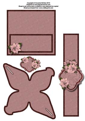 Napkin Ring, Truffle Box, Place Card - Pink Poinsettias