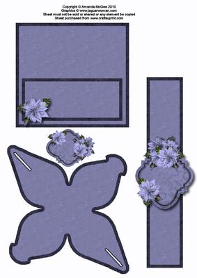 Napkin Ring, Truffle Box, Place Card - Blue Poinsettia