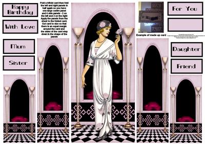 Art Deco Lady Theatre Fold in Lilac