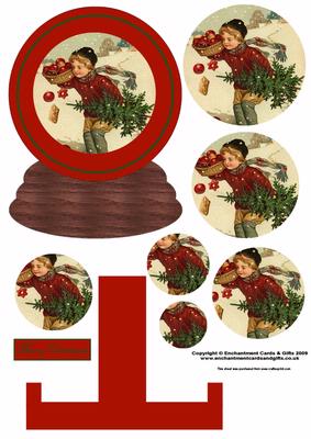 Vintage Snow Globe Plate Sheet