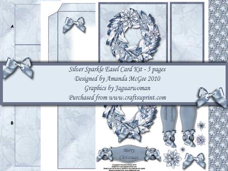 Silver Sparkle Easel Card Kit - 5 Pages