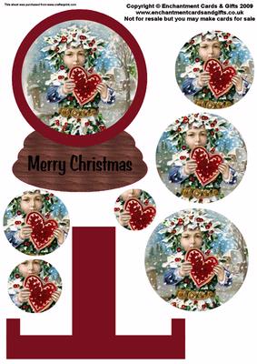 Child with Heart Christmas Snowglobe Plate Sheet