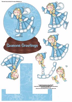 Snow Pixies Snow Globe Plate Sheet