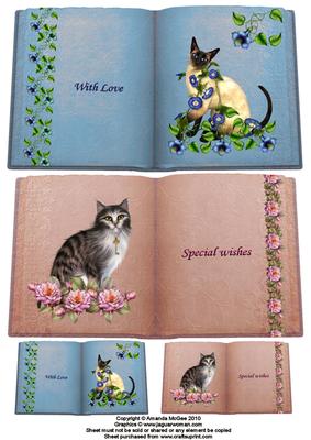 Floral Cats Book Toppers