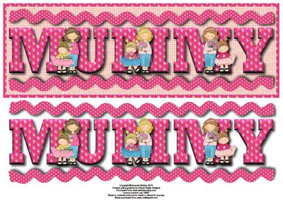 Mothers Day Cuties Mummy Large Dl Card Front with Decoupage