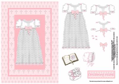 Christening Card Front - Girl