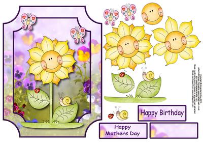 The Prettiest Flower Card Front with Decoupage