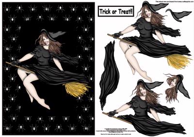 Trick or Treat - Pretty Witch Card Front