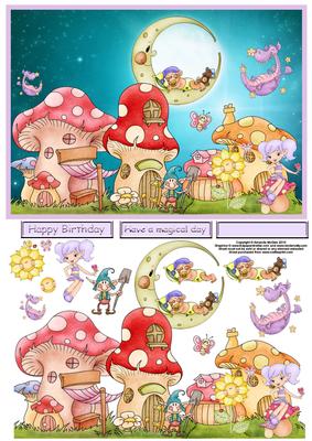 Fairy Dreams Card Front with Decoupage