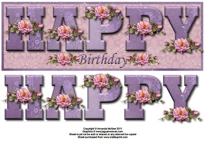 Pretty Roses Happy Birthday Large Dl Card Front Easicut
