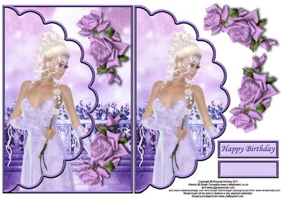 Lilac Beauty Envelope Card with Decoupage