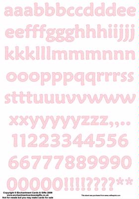 Baby Pink Dots Lower Case Alphabet Sheet
