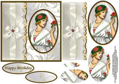 Elegant Cameo Card Front with Pyramid Layers 3