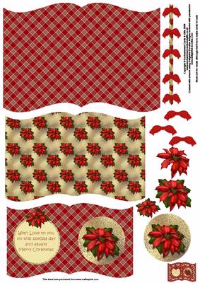 Poinsettia and Plaid Book Sheet