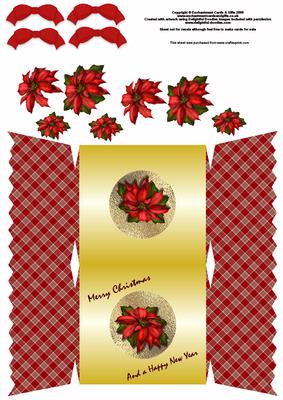 Poinsettia Cracker Shaped Card
