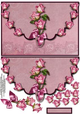 Roses and Pearls Envelope Card with Decoupage