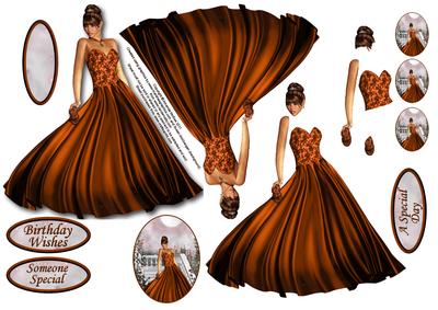 Girl in Prom Dress Decoupage - Sheet 2 of 2