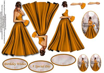 Girl in Prom Dress 2 Decoupage - Sheet 2 of 2