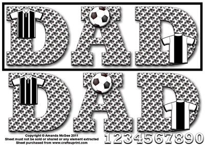 Footballl Mad Dad Large Dl Card Front with Decoupage