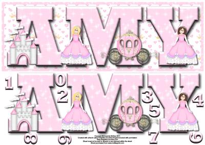 Pretty Princess Amy Large Dl Card Front with Decoupage