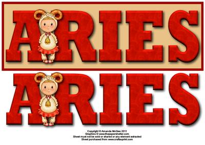 Chloe is an Aries Large Dl Card Front with Decoup - Eazicut