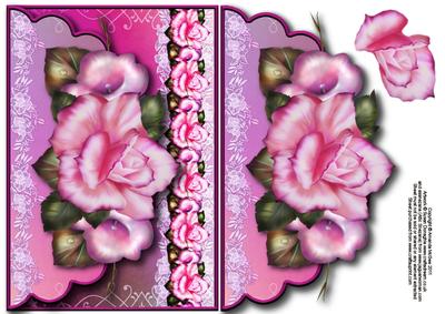 Roses and Lace Envelope Card with Decoupage