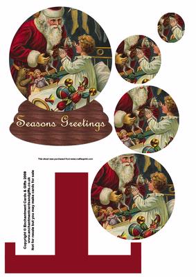 Santa with Child Snow Globe Plate Sheet