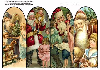 Four Fold Christmas Santa Screen Card
