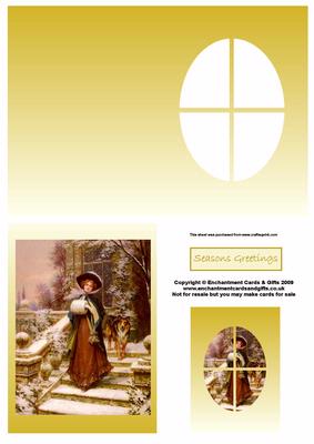 Lady with Dog Window Card