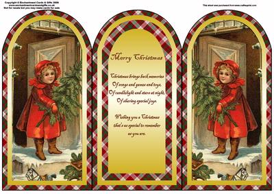 Christmas Girl with Tree Trifold