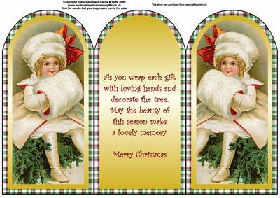 Christmas Girl in White Trifold