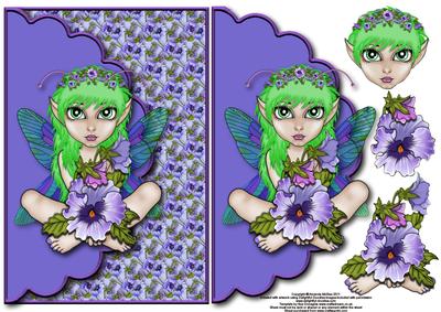 Pansy Fairy Envelope Card with Decoupage
