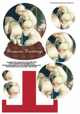 Cute Kids Snowglobe Plate Sheet