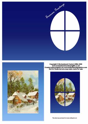 Cottages Covered in Snow Window Card