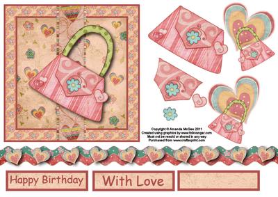 Every Girl Needs Another Handbag 6x6 Card Front with Decoup