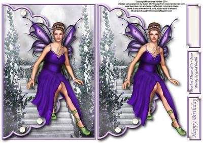 Pearl/alexandrite Fairy Envelope Card - June