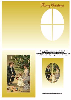 Christmas Family Scene Window Card
