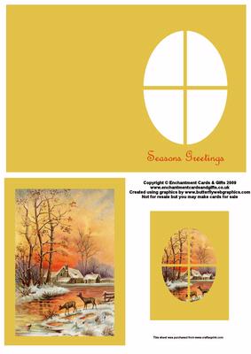 Deer in the Snow Window Card