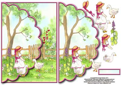 Feeding the Geese Envelope Card with Decoupage