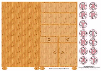Dresser in Pine Shaped Card
