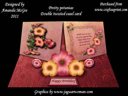 Pretty Petunias Double Twisted Easel with Stand Up Element